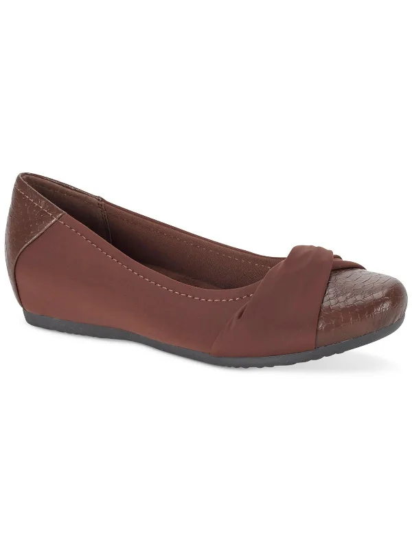 Pay Less Misty Womens Faux Leather Flats
