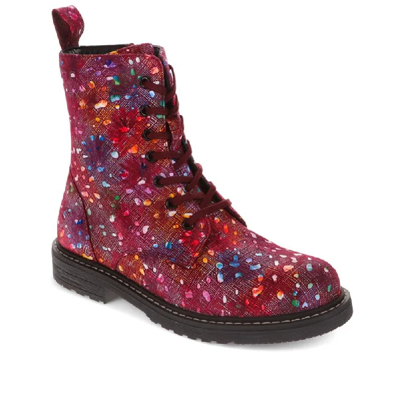 Cash Savings Patterned Lace Up Boots - KF38022 / 324 647