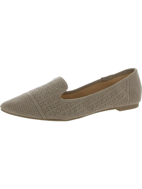 Weekend Specials to Relish Vancy Womens Faux Leather Slip On Ballet Flats