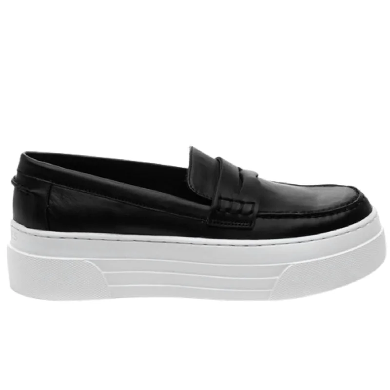 Weekend Bargains to Love Women's Ava Leather Slip On Loafers In Black