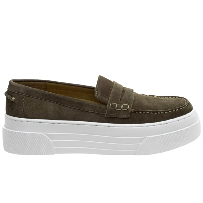 Weekend Offers That Excite Women's Ava Suede Slip On Loafers In Khaki