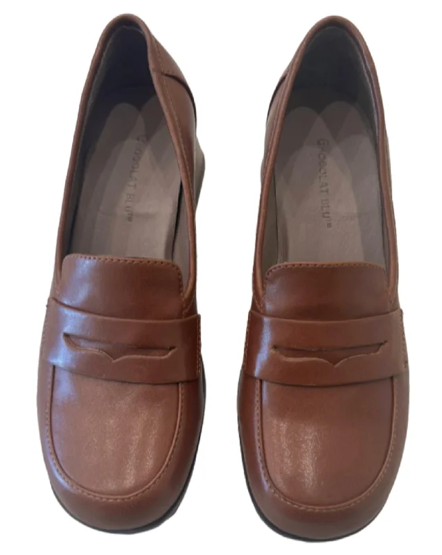 Final Offer Women's Verda Heeled Loafer In Whiskey Leather