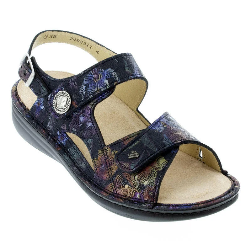 Steals and Deals Women’s Finn Comfort Barbuda Sandal – Dark Blue Irpino