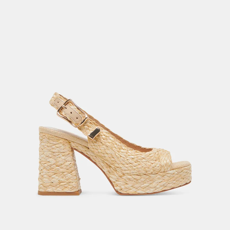 Amazing Deals FLORES HEELS NATURAL RAFFIA