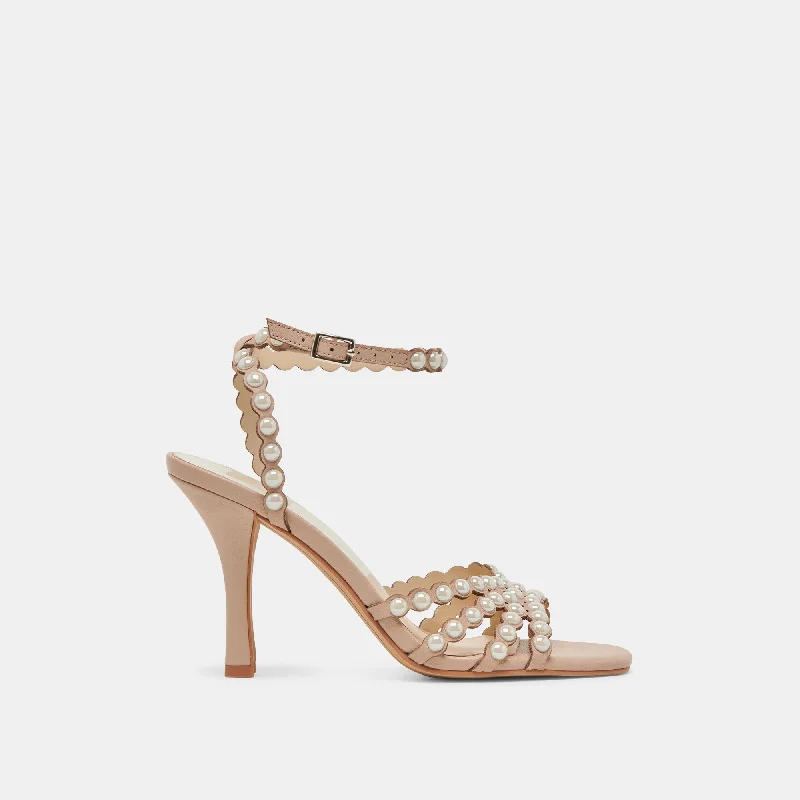 Weekend Flash Sale HELLEN PEARL HEELS LT BLUSH LEATHER