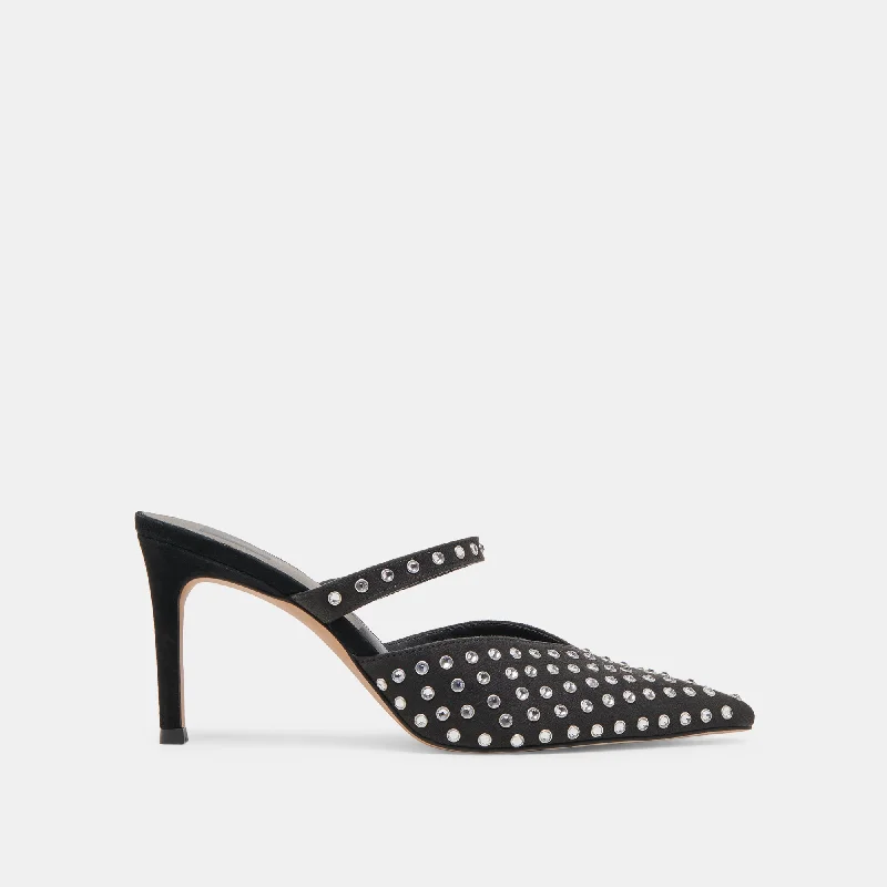 Year-End Sale KANIKA CRYSTAL STUD HEELS BLACK CRYSTAL