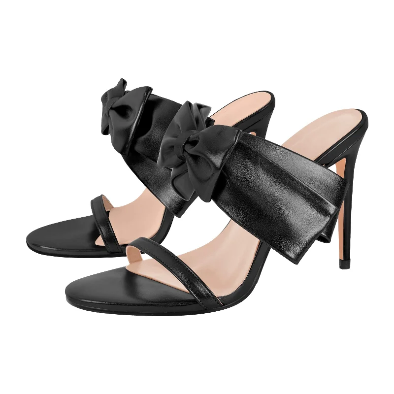 Buy Now Open Toe Strap Bow Stiletto Sandals