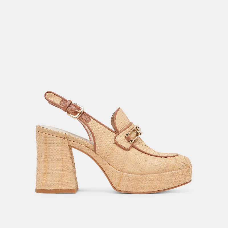 Huge Savings SIRUS HEELS LT NATURAL RAFFIA