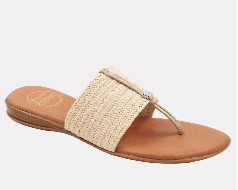 Best Prices Of The Season Happening Now The Elastic Raffia Thong Sandal in Natural
