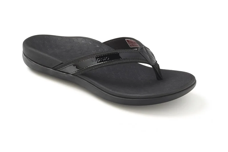 Savings Spectacular Vionic Tide Sandal Black Patent Women's