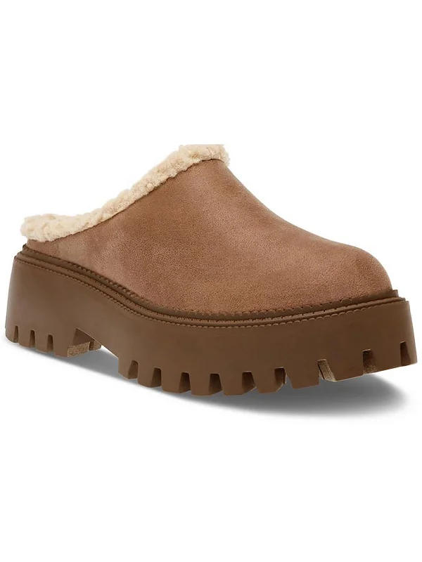 Shop and Save Ladie Womens Faux Suede Cushioned Footbed Mules