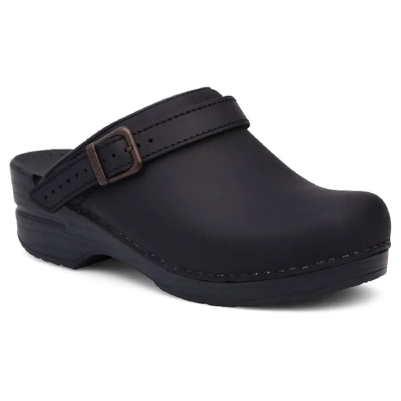 Half Price Women's Ingrid Mule - Medium Width In Black Oiled